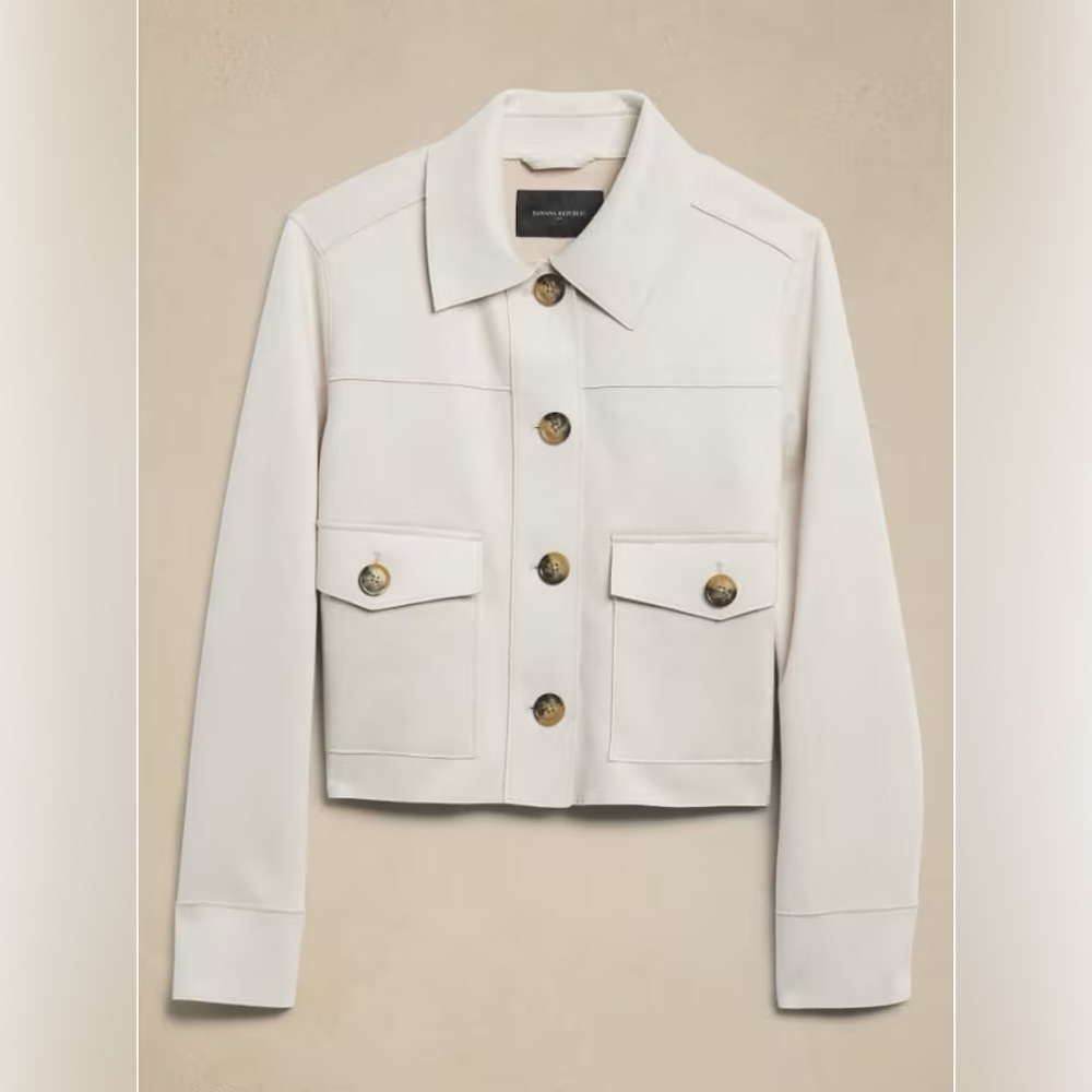 Banana Republic Factory Crop Vegan Suede Jacket